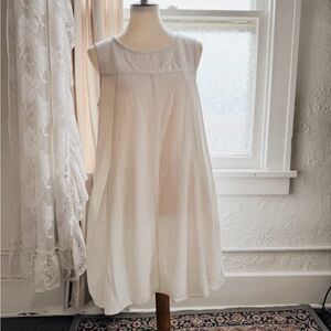 white linen dress